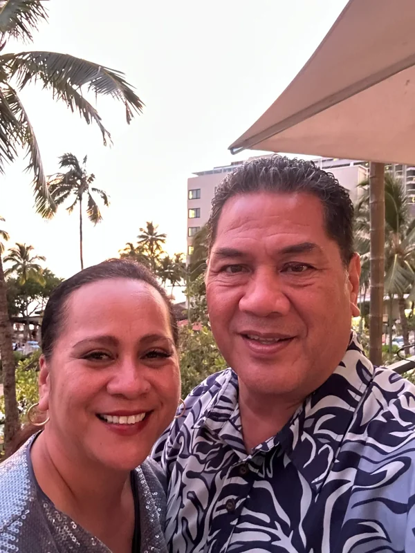 Semisi Uluave with his wife